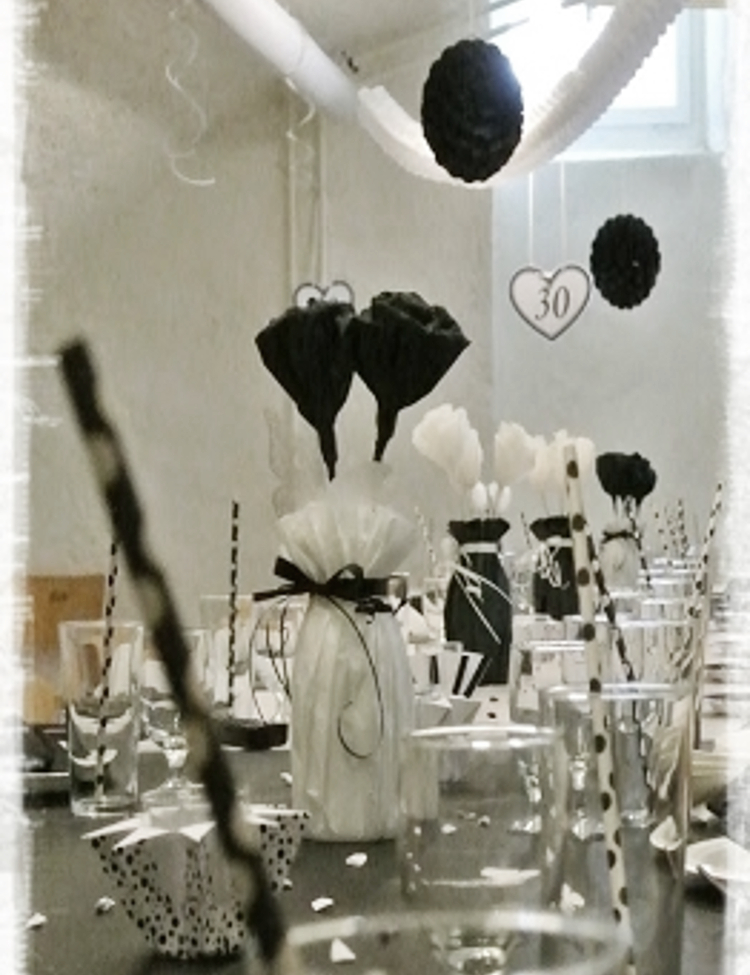 • diy • Black and white Partydeko • alles passt