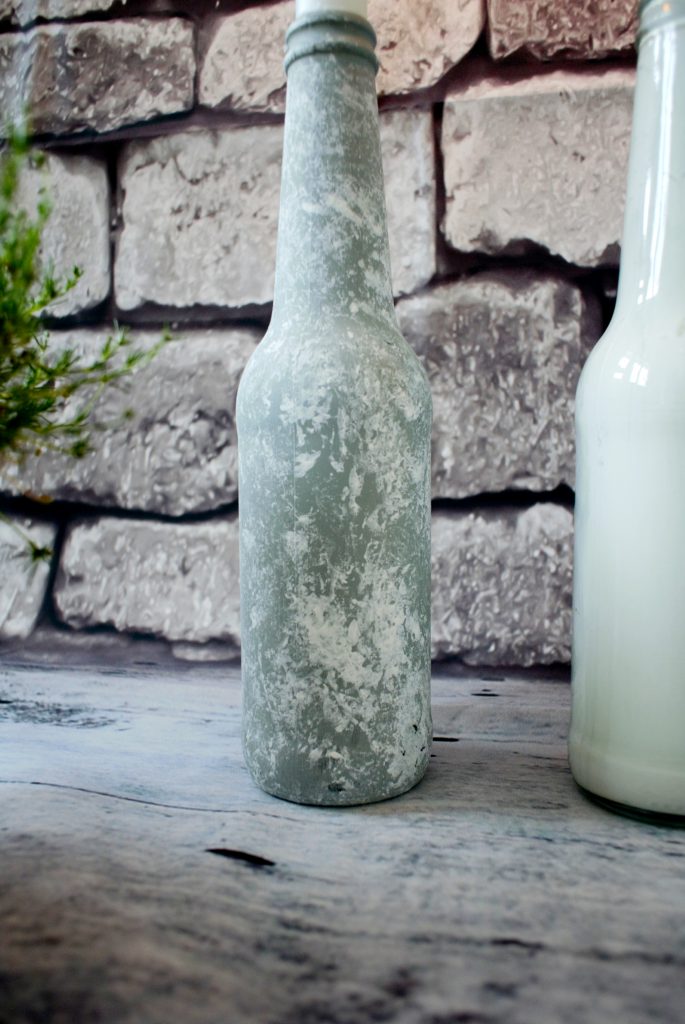 • DIY • Alte Glasflaschen als Kerzenständer • von aussen matt - von innen glänzend