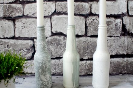 • DIY • Alte Glasflaschen als Kerzenständer