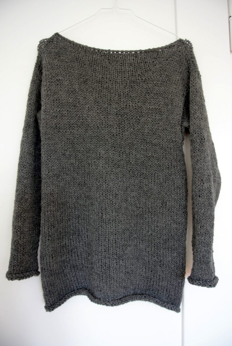 Wolle Garn Einfacher Langarmpullover Aus Alpakawolle Stricken