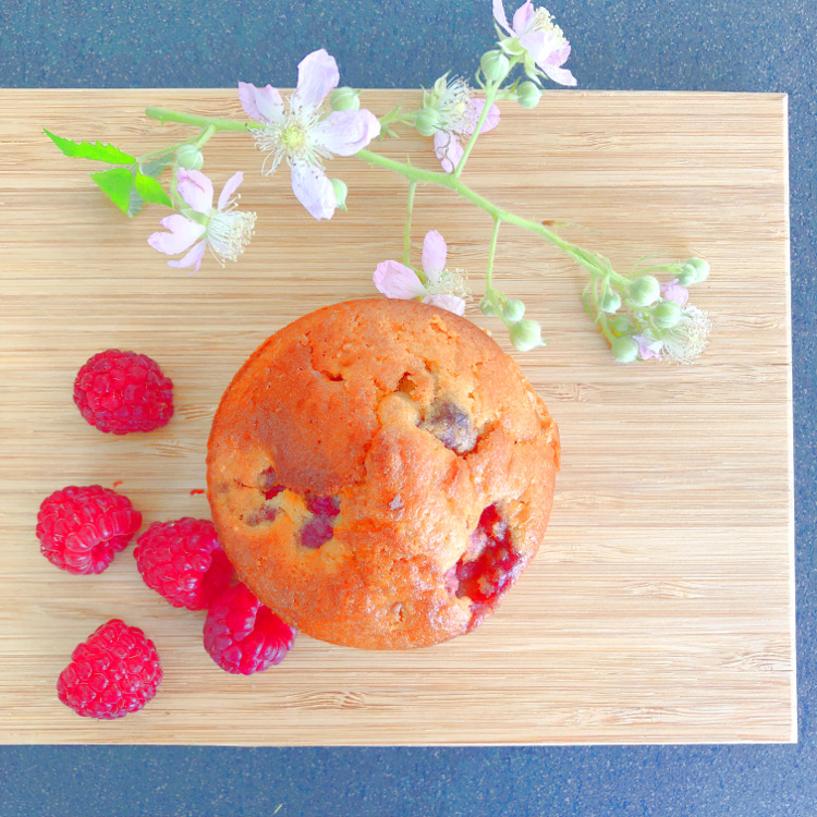 • lecker • Himbeermuffins und einen Blick in meinen Garten • aus Dinkelmehl